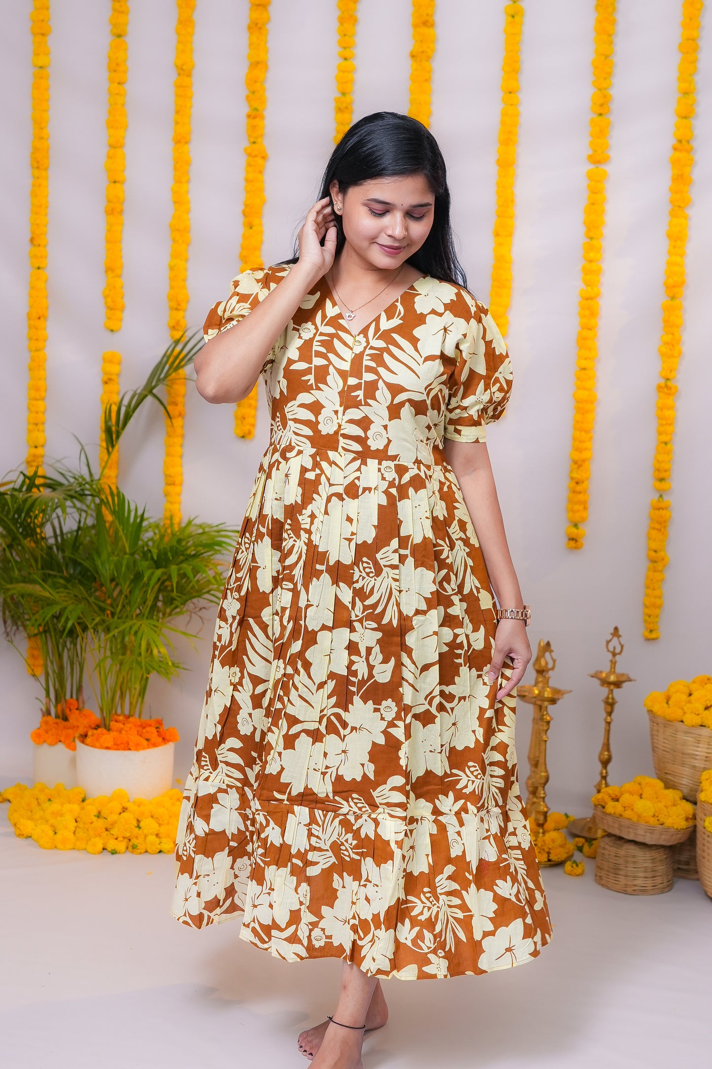 Isha premium cotton center zip maternity kurti