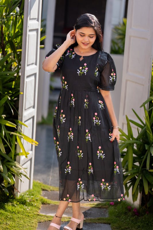 Iyal premium mul chanderi maternity kurti