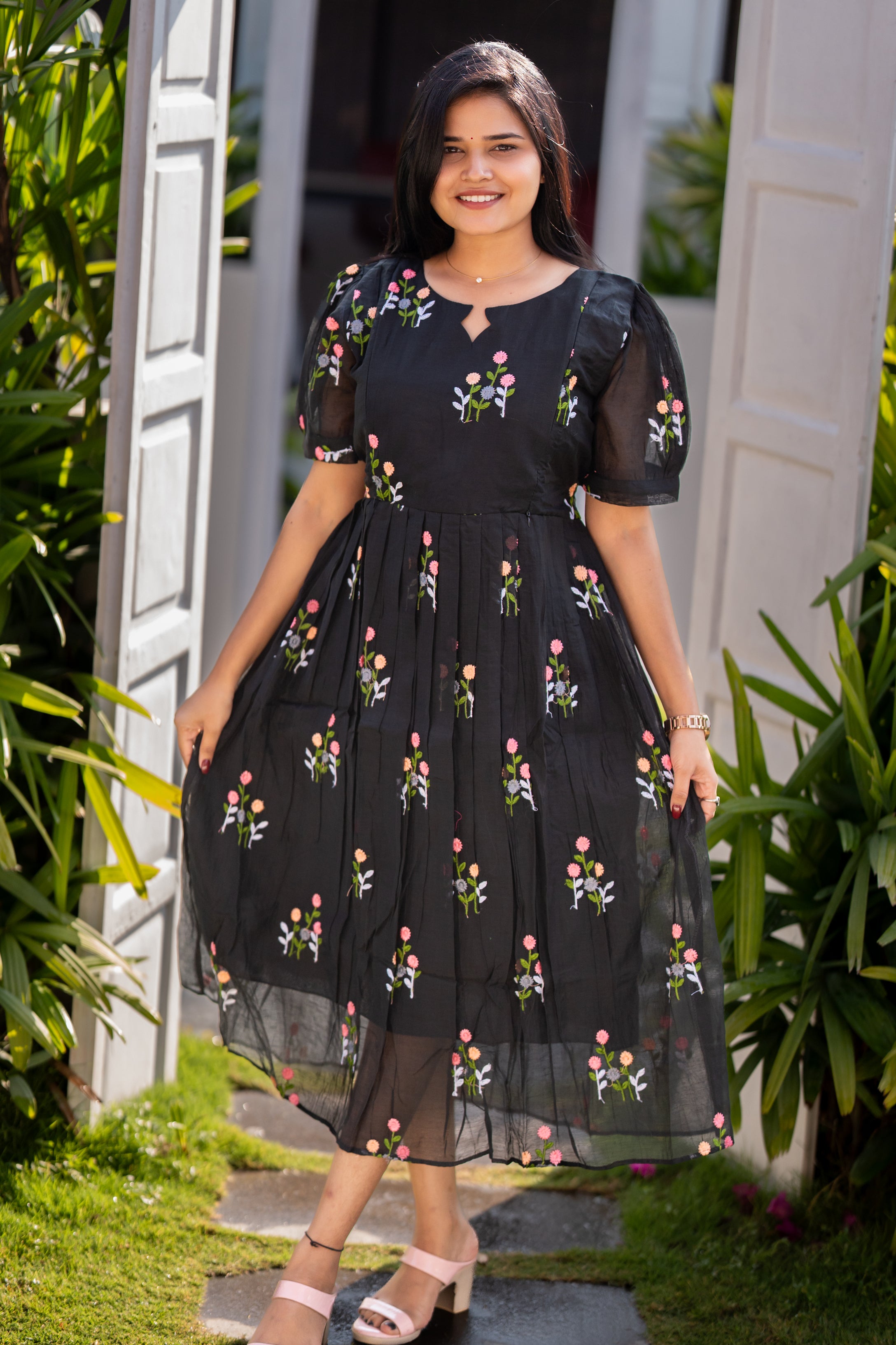 Iyal premium mul chanderi maternity kurti
