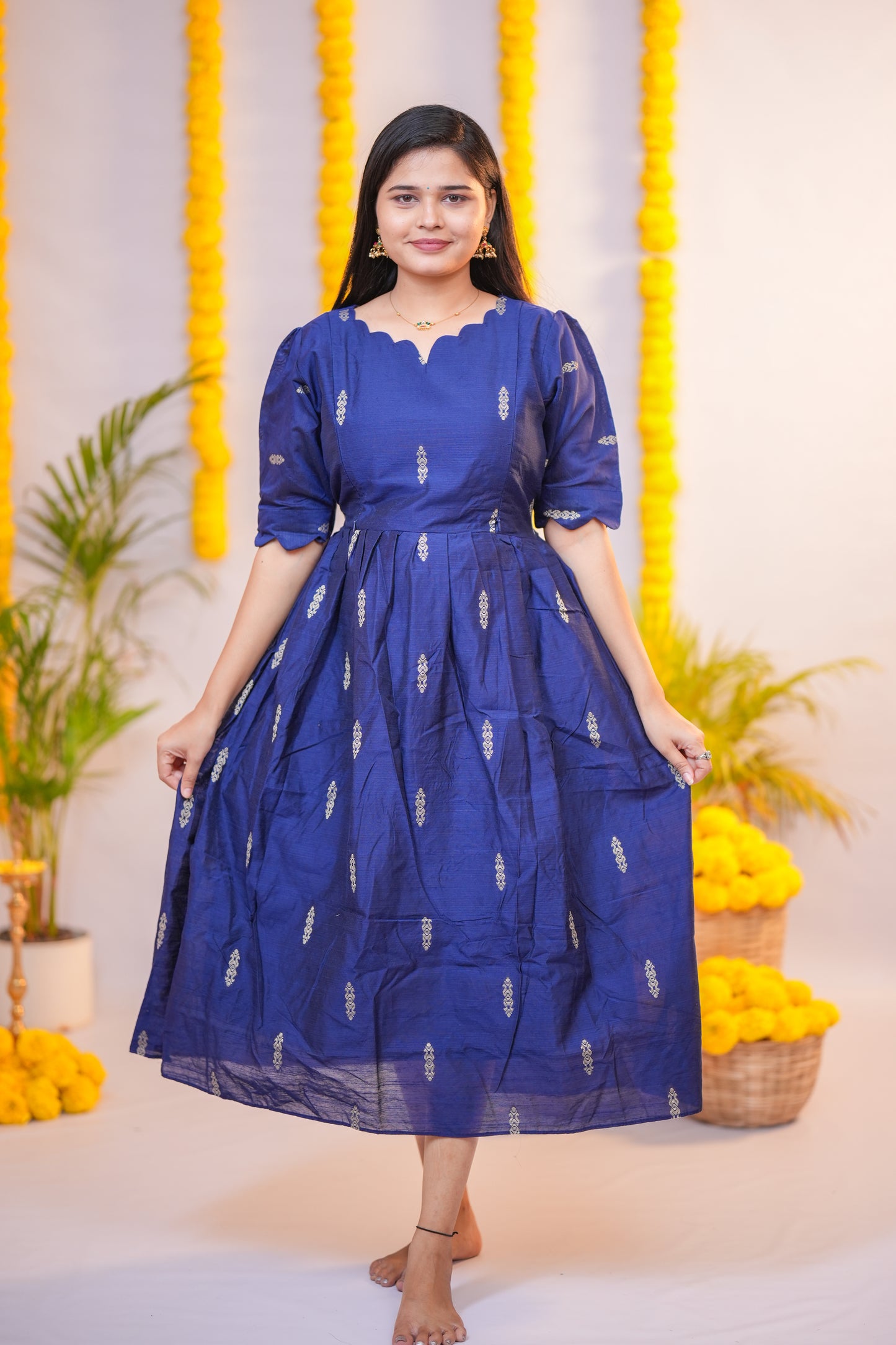Niraimathi 9 premium raw silk maternity kurti
