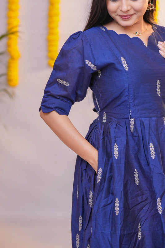 Niraimathi 9 premium raw silk maternity kurti