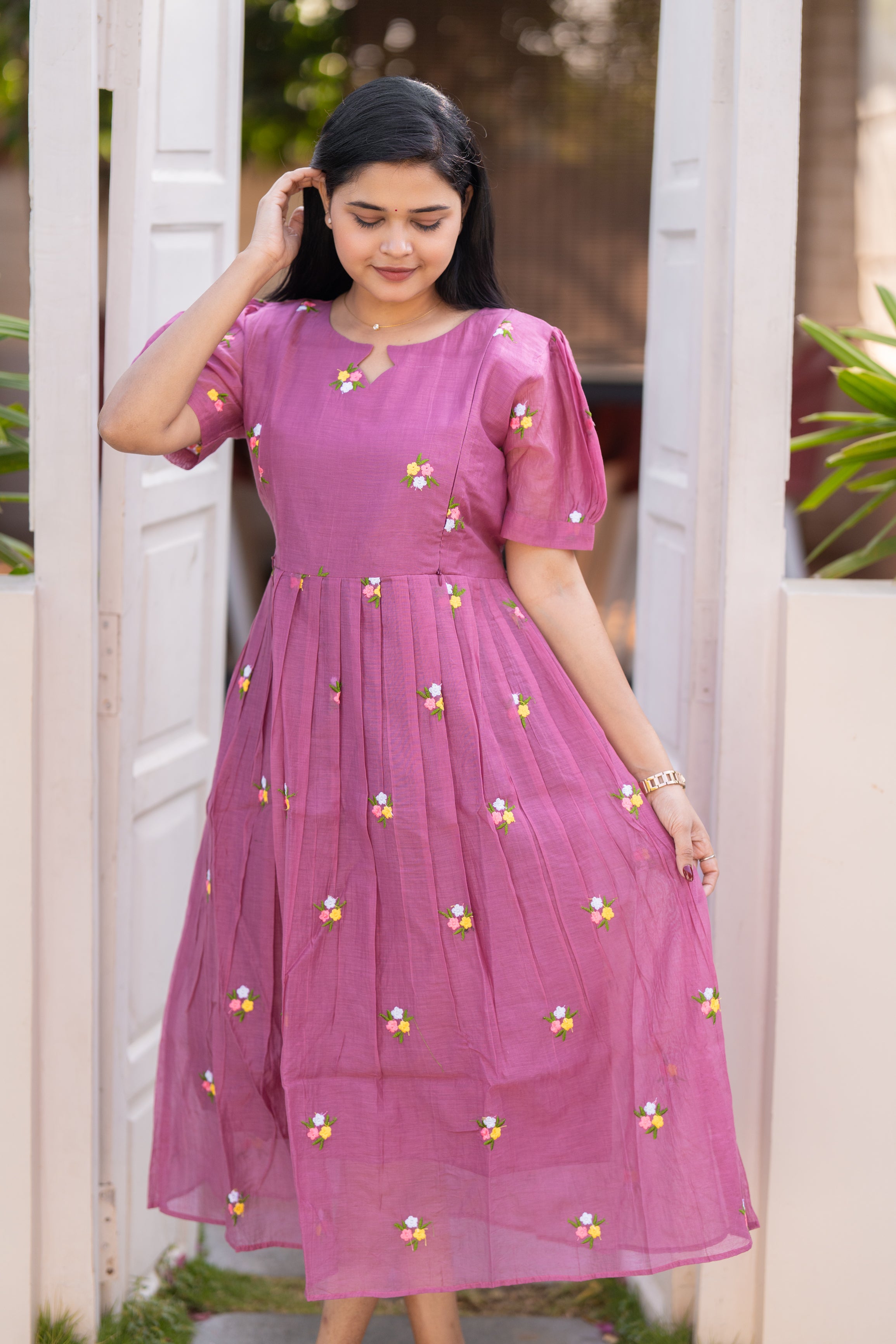Iyal premium chanderi cotton maternity kurti