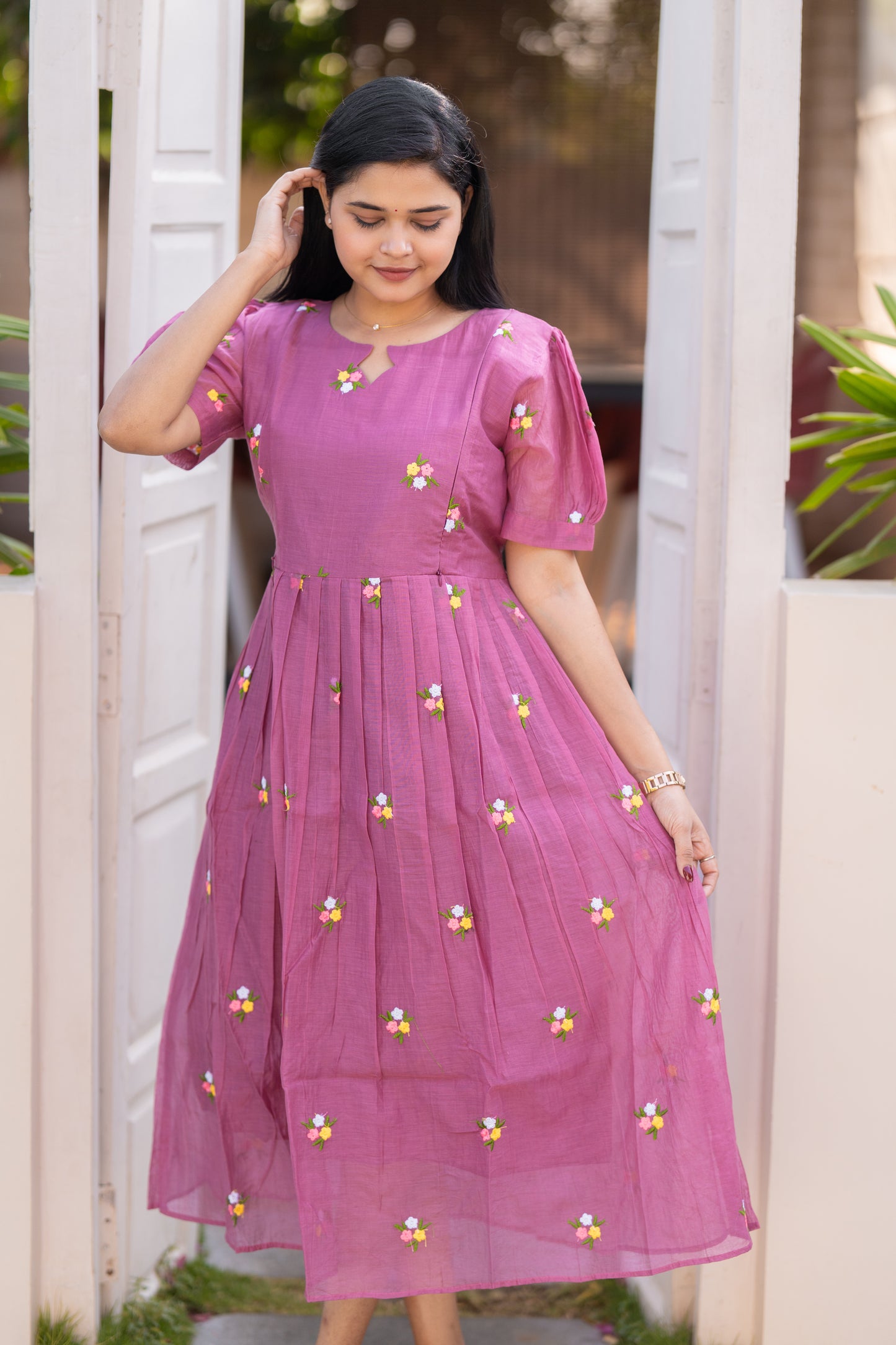 Iyal premium chanderi cotton maternity kurti