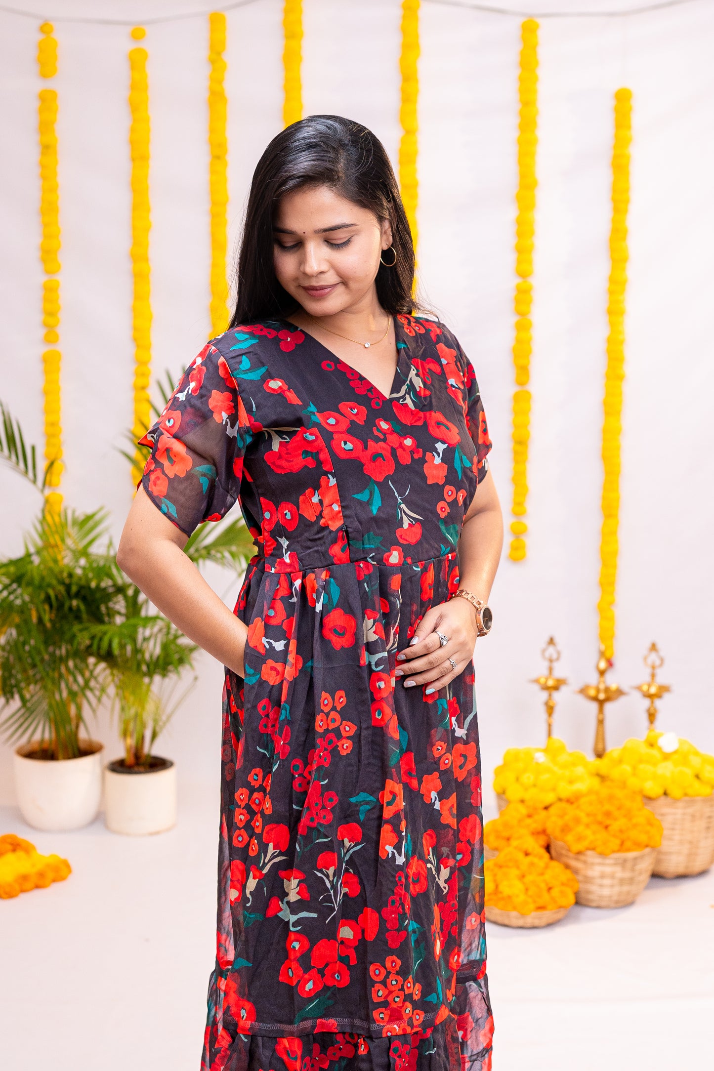 Vaisu premium georgette maternity kurti