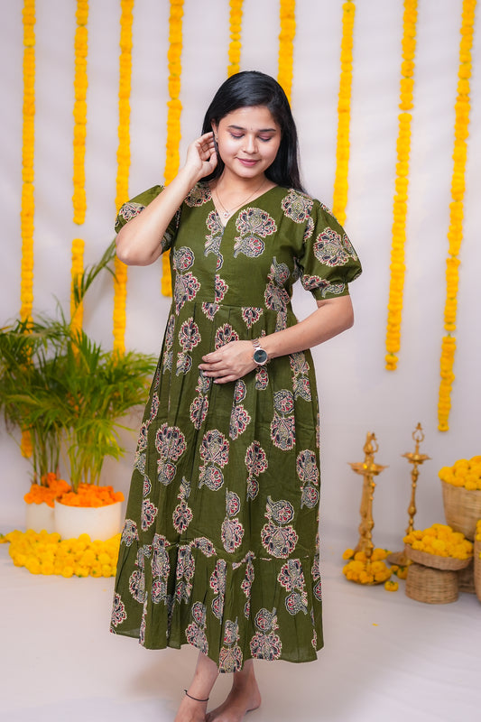 Zara premium cotton center zip maternity kurti