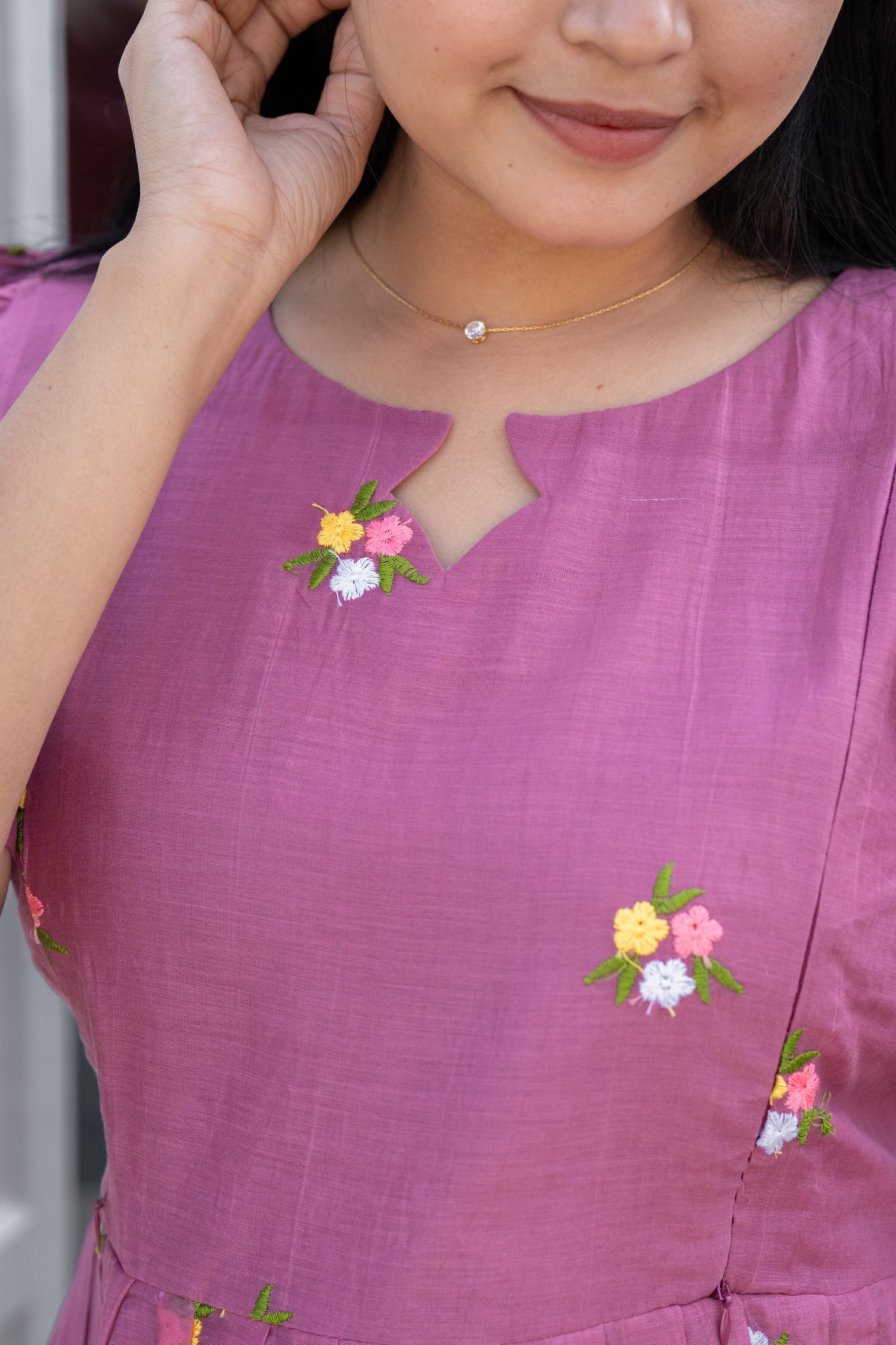 Iyal premium chanderi cotton maternity kurti