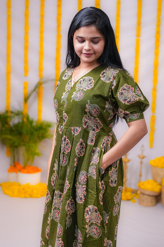Zara premium cotton center zip maternity kurti