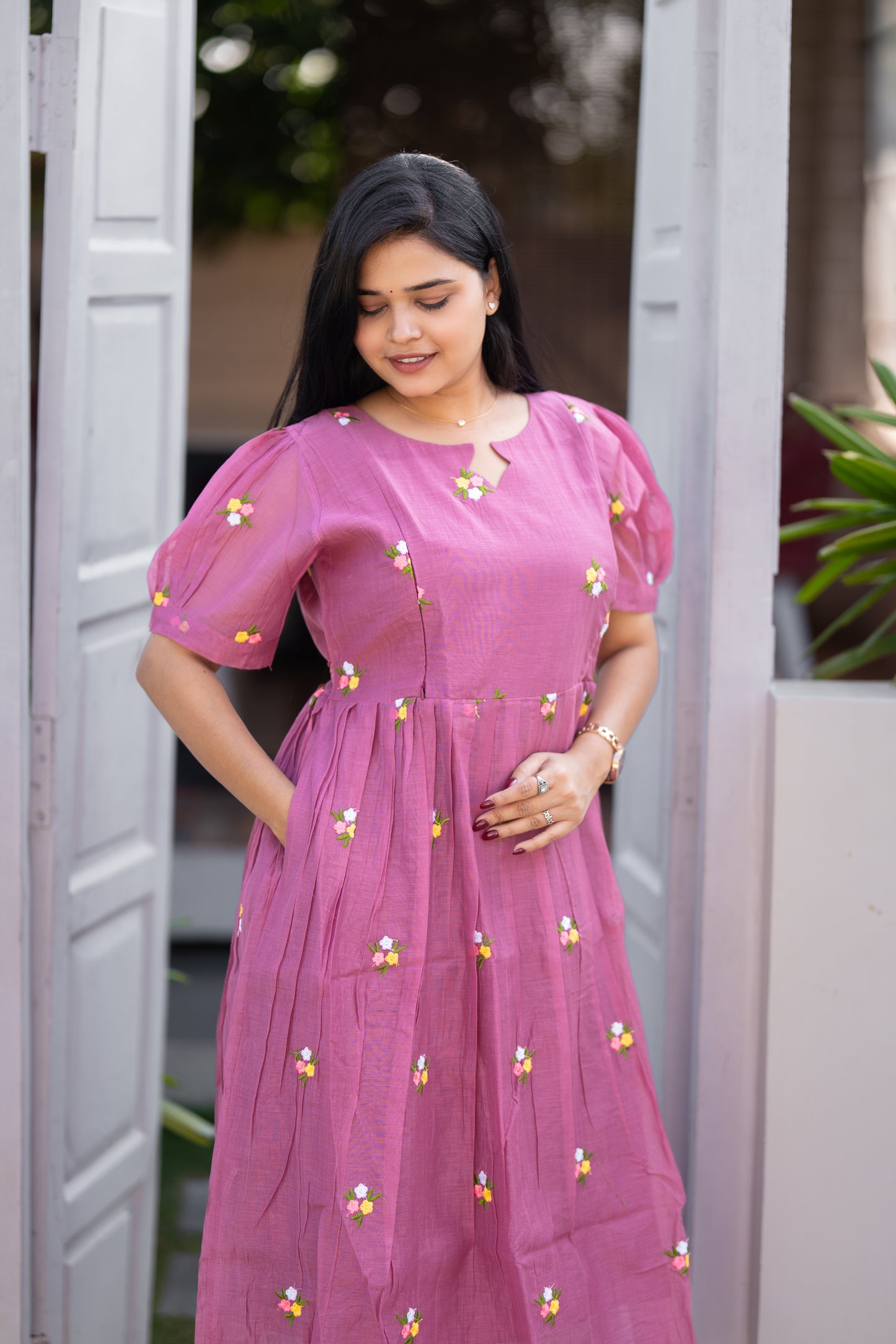 Iyal premium chanderi cotton maternity kurti