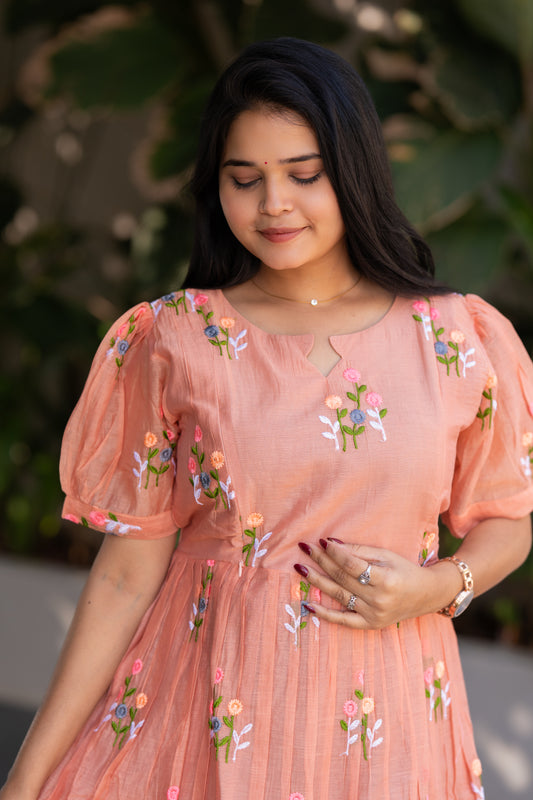 Iyal 1 premium chanderi cotton maternity kurti