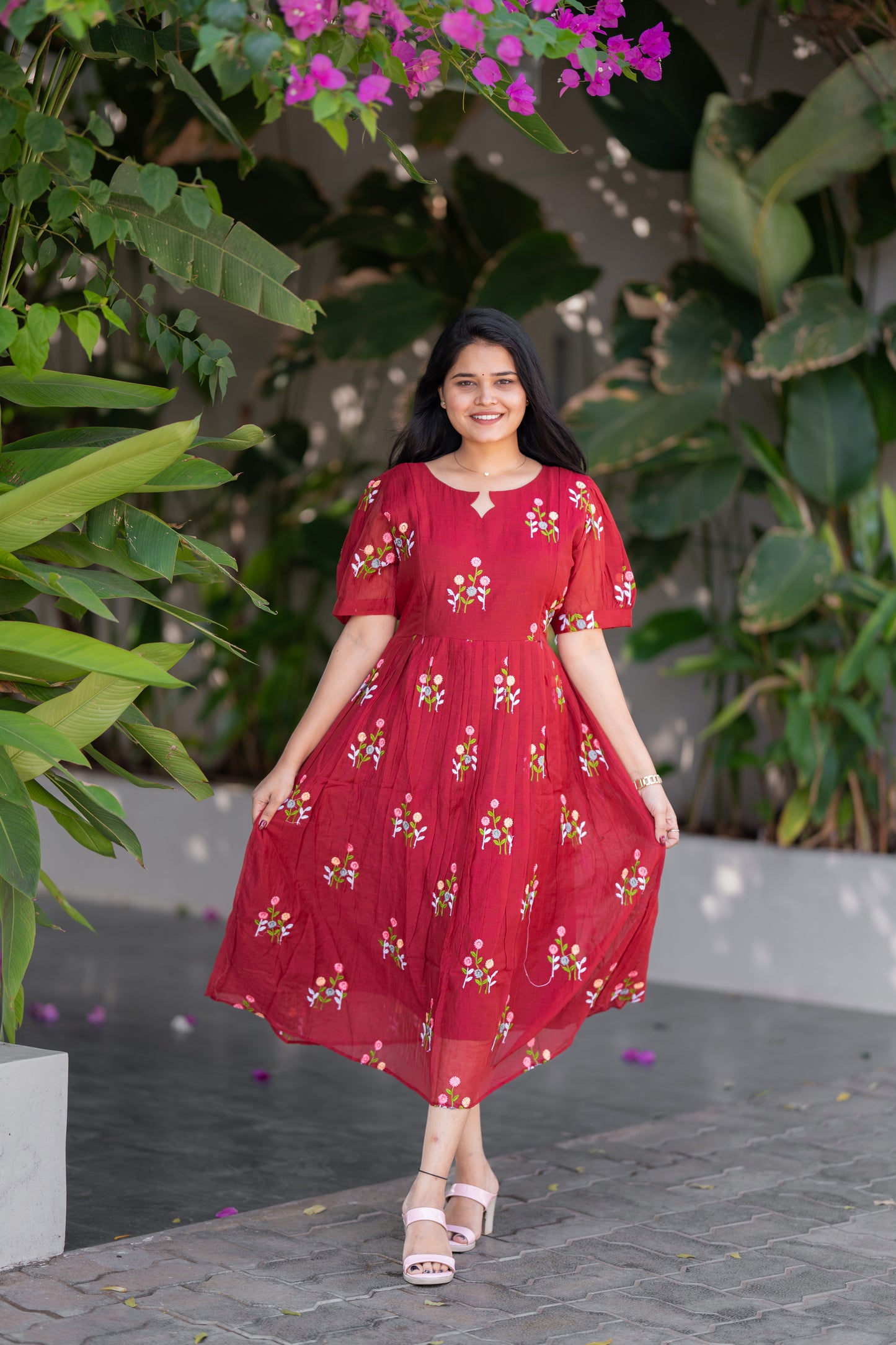 Iyal premium chanderi cotton maternity kurti