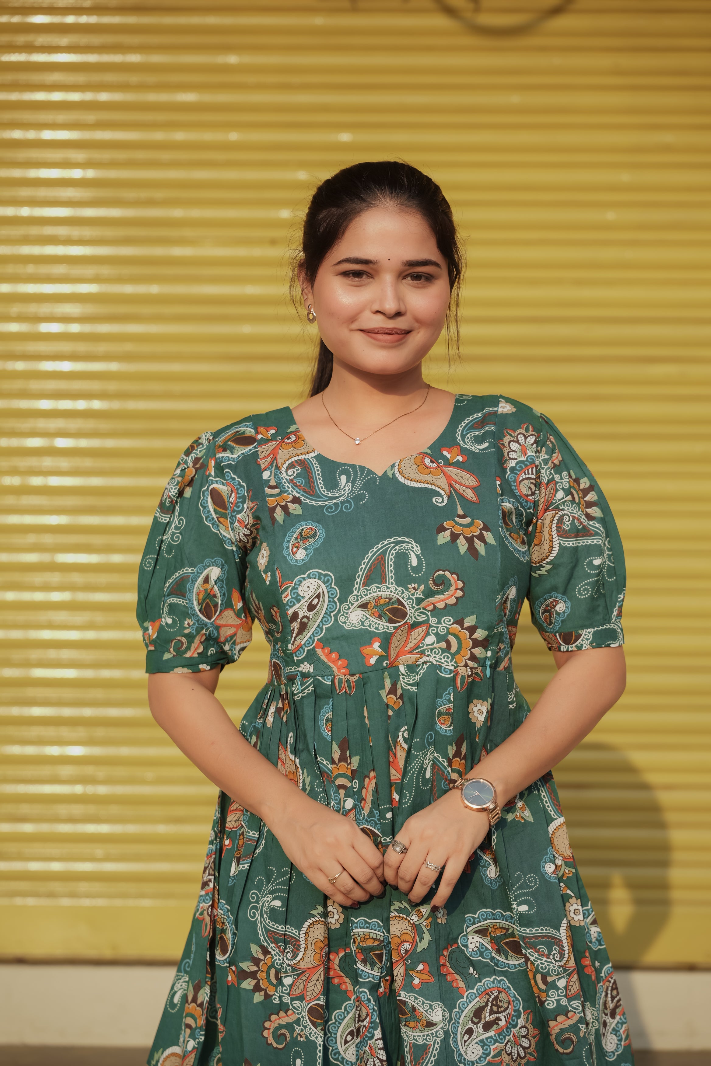 Elegant Peplum Tops  - Green