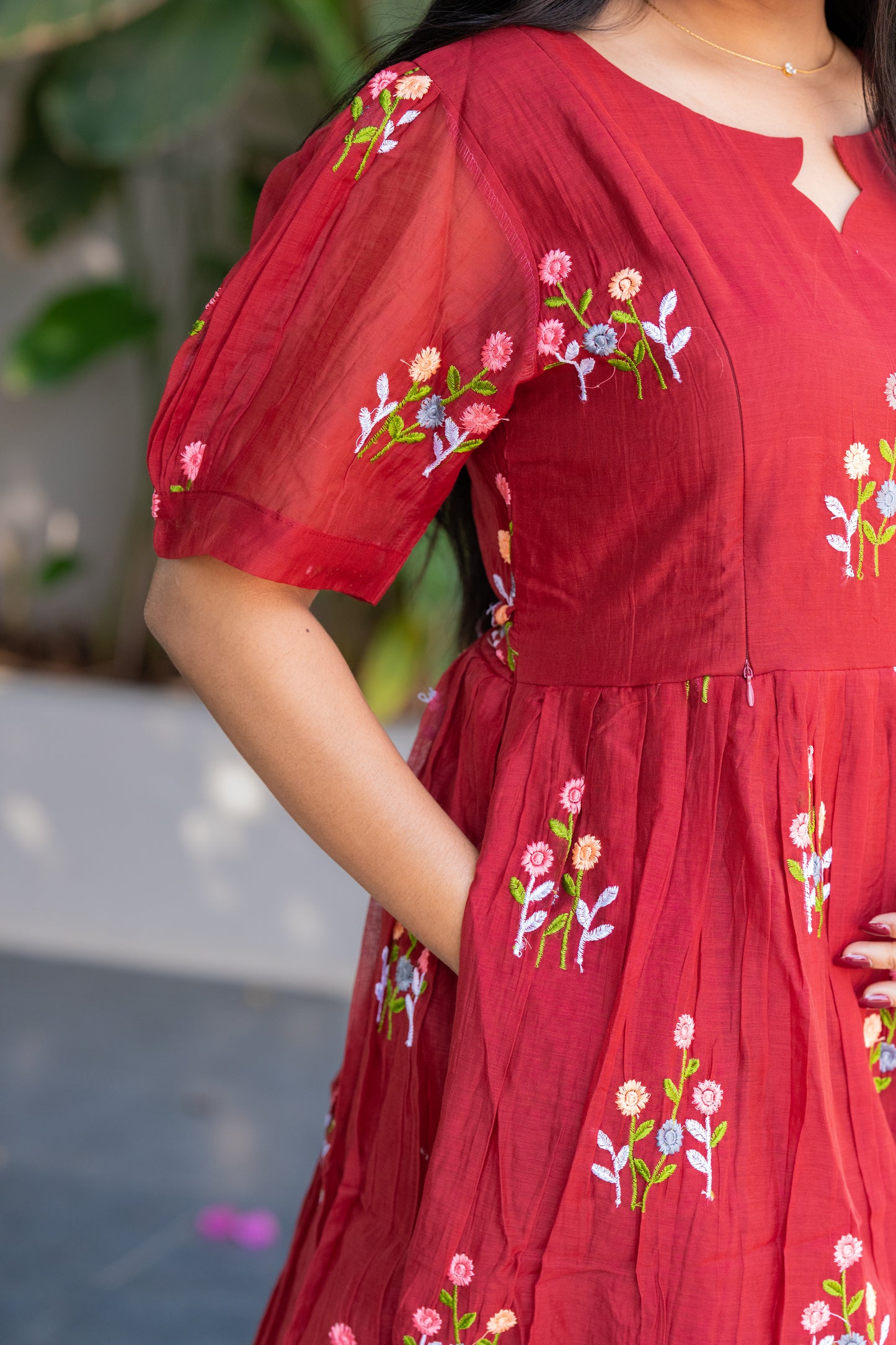 Iyal premium chanderi cotton maternity kurti