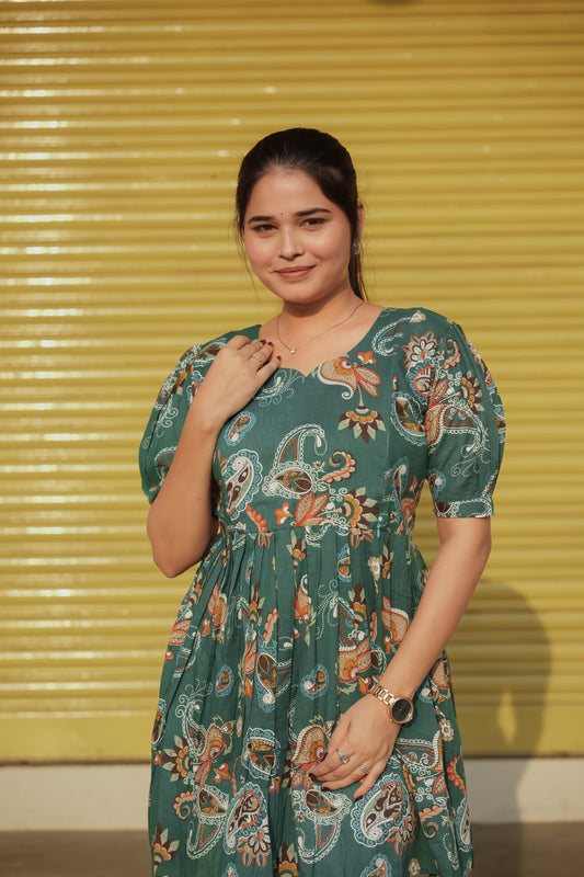 Elegant Peplum Tops  - Green
