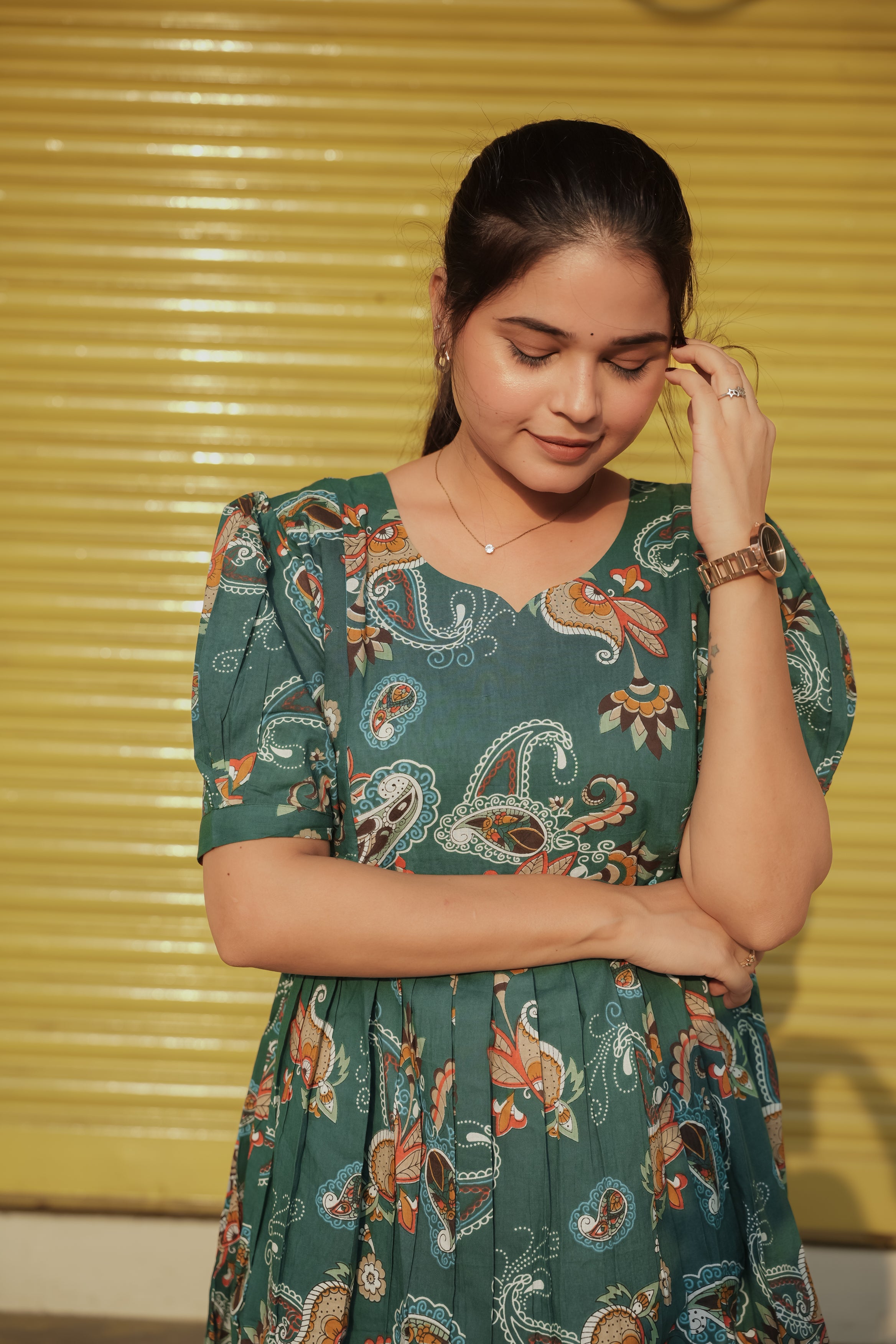 Elegant Peplum Tops  - Green