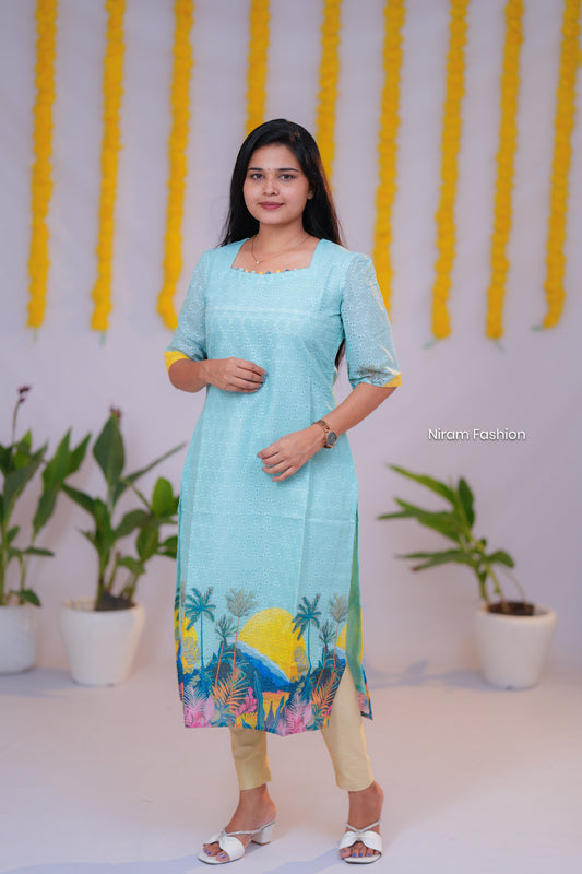 Nila casual straight hakoba kurti
