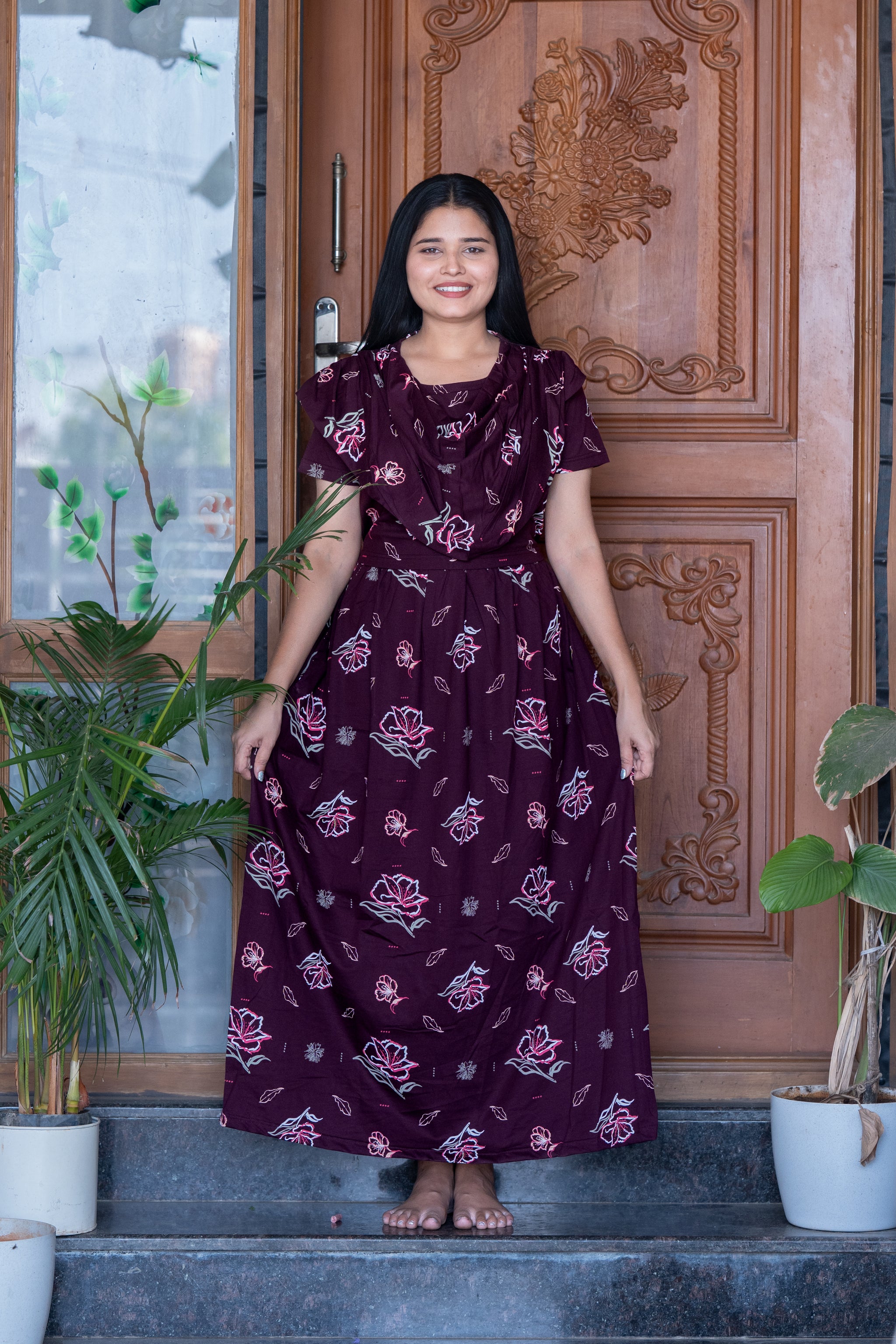 Suhana 4 premium shawl type maternity lounge wear