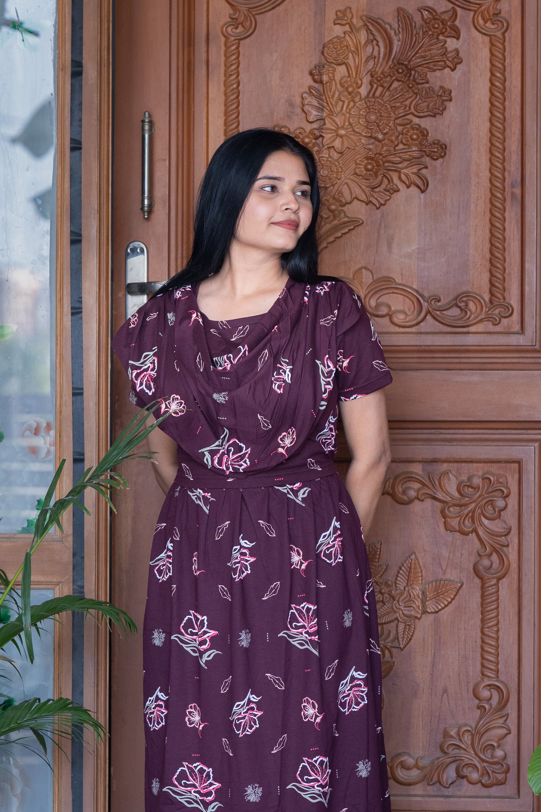 Suhana 4 premium shawl type maternity lounge wear