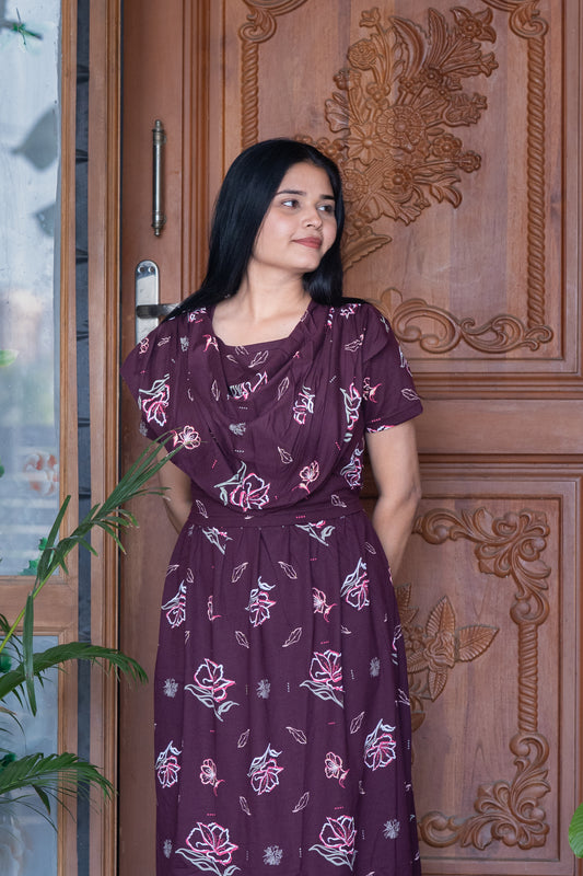 Suhana 4 premium shawl type maternity lounge wear