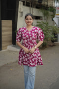 Elegant Peplum Tops - Pink