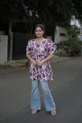 Elegant Peplum Tops - Purple