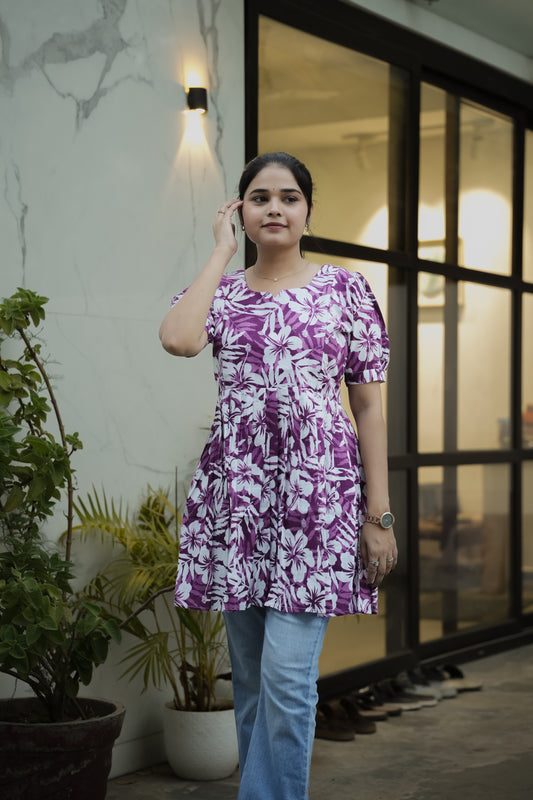 Elegant Peplum Tops - Lavender