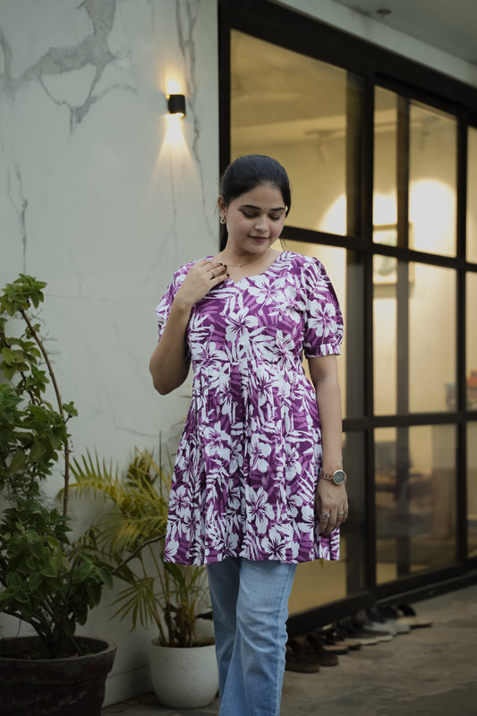 Elegant Peplum Tops - Lavender