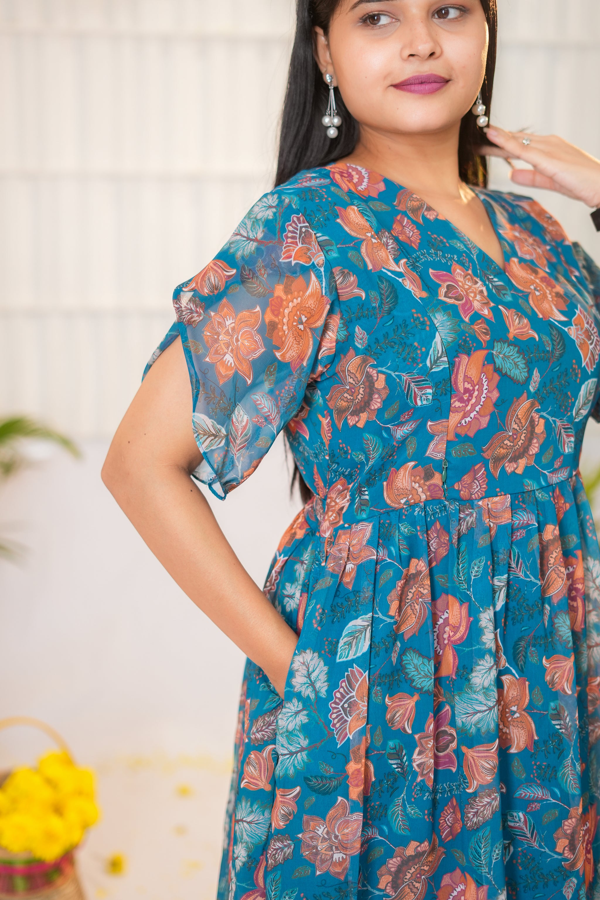 Naya maternity premium georgette kurthi