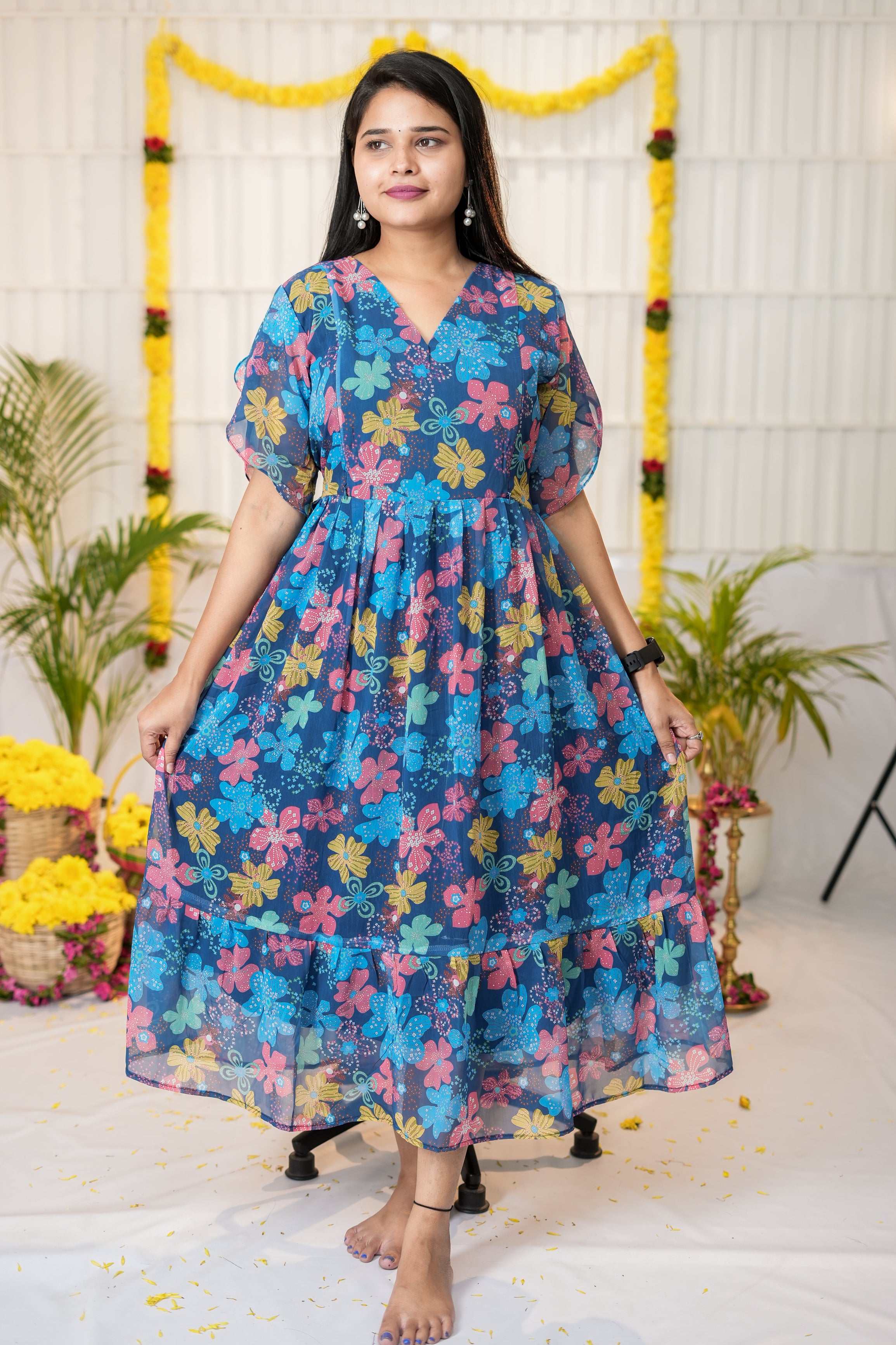 Clara maternity premium georgette kurthi