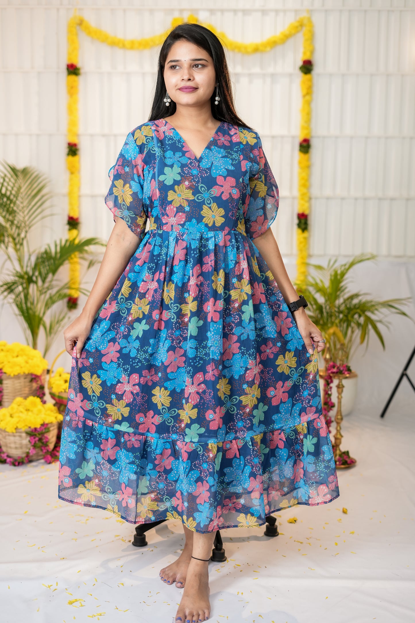 Clara maternity premium georgette kurthi