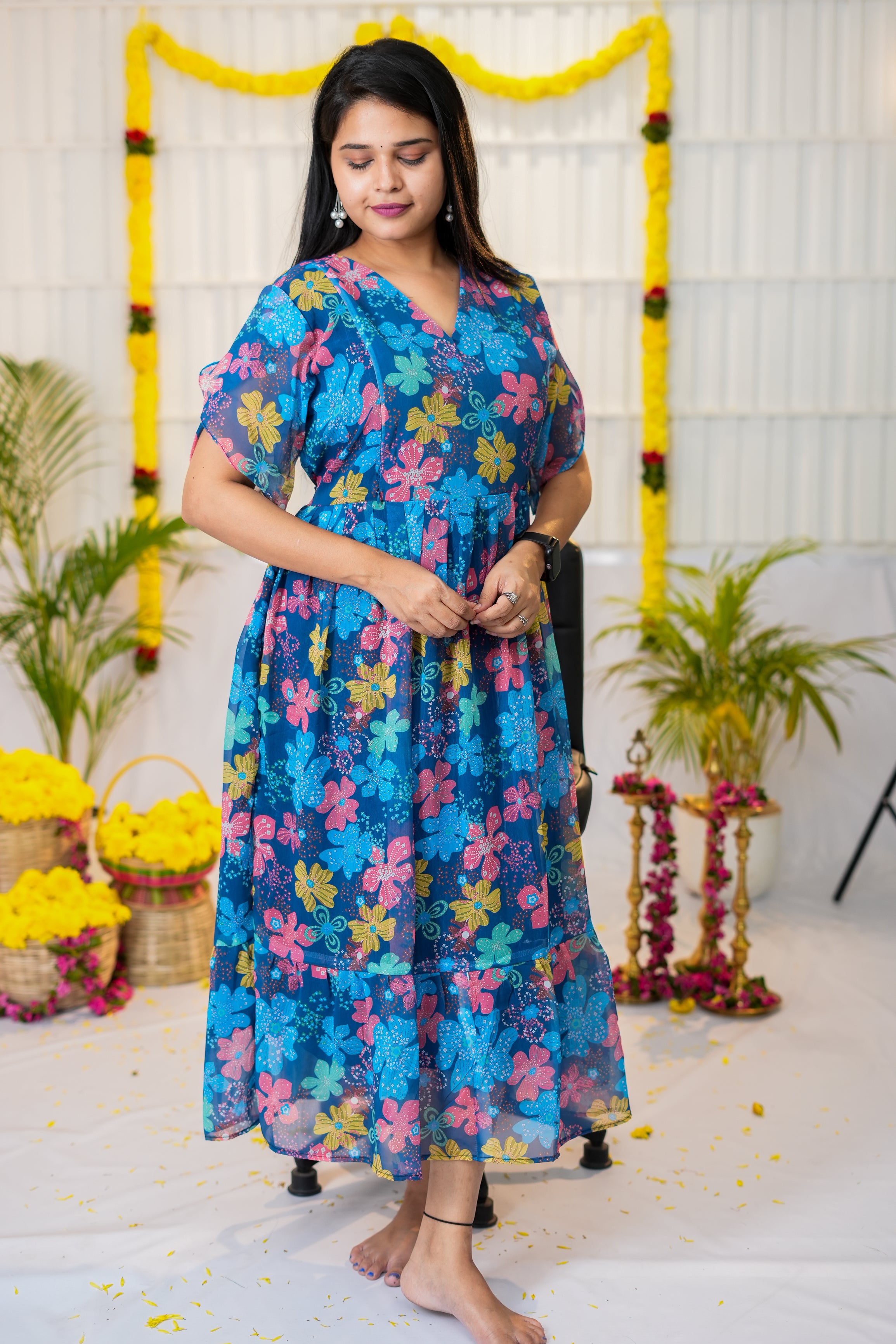 Clara maternity premium georgette kurthi