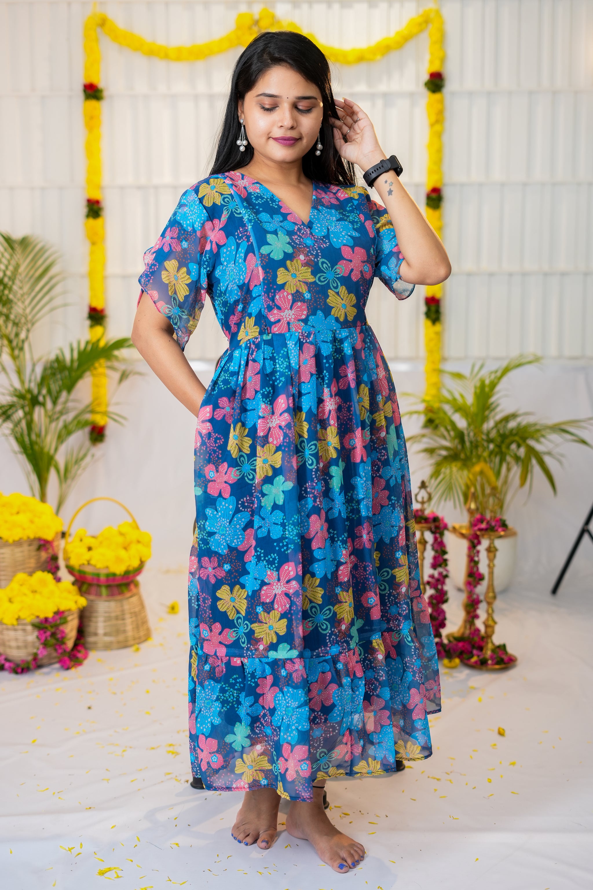 Clara maternity premium georgette kurthi