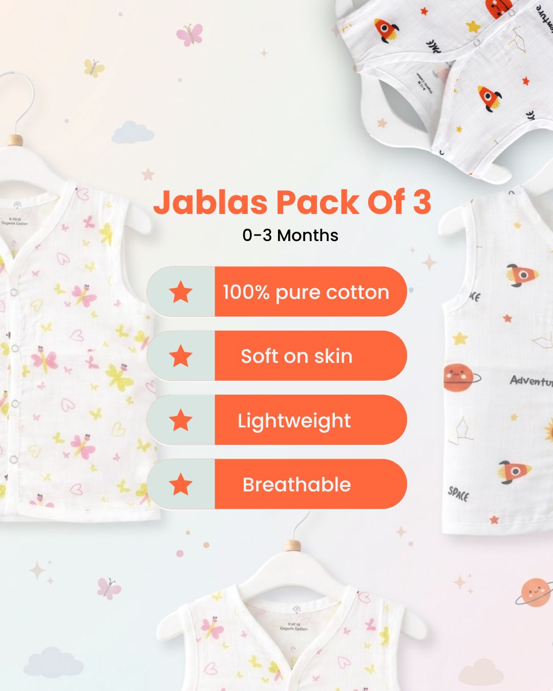 Muslin button jabla